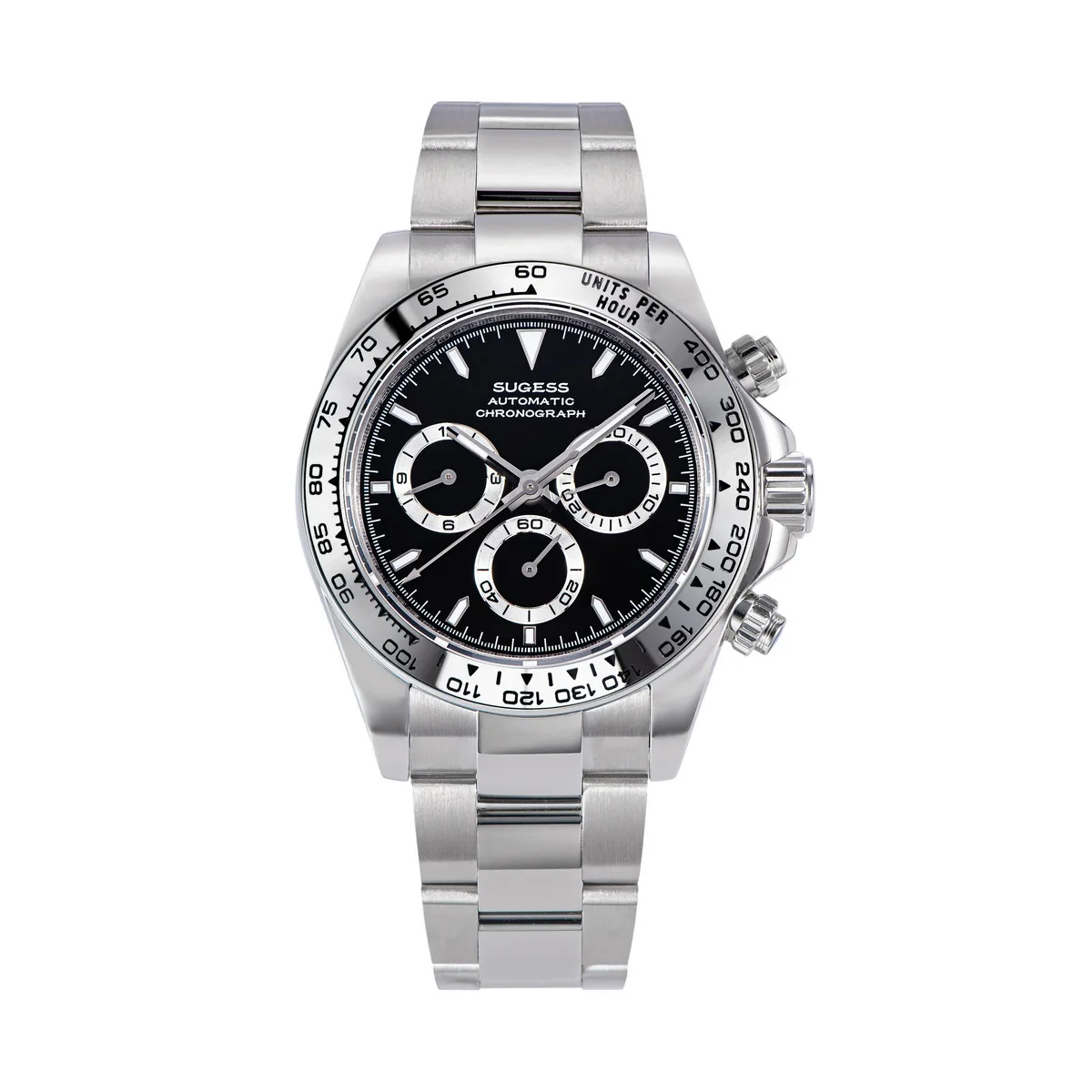 Sugess Panda Chronograph Uhrwerk Automatische mechanische Chronograph Armbanduhr Wasserdicht Tauchen Herrenuhren Keramiklünette Tona – Detail 30