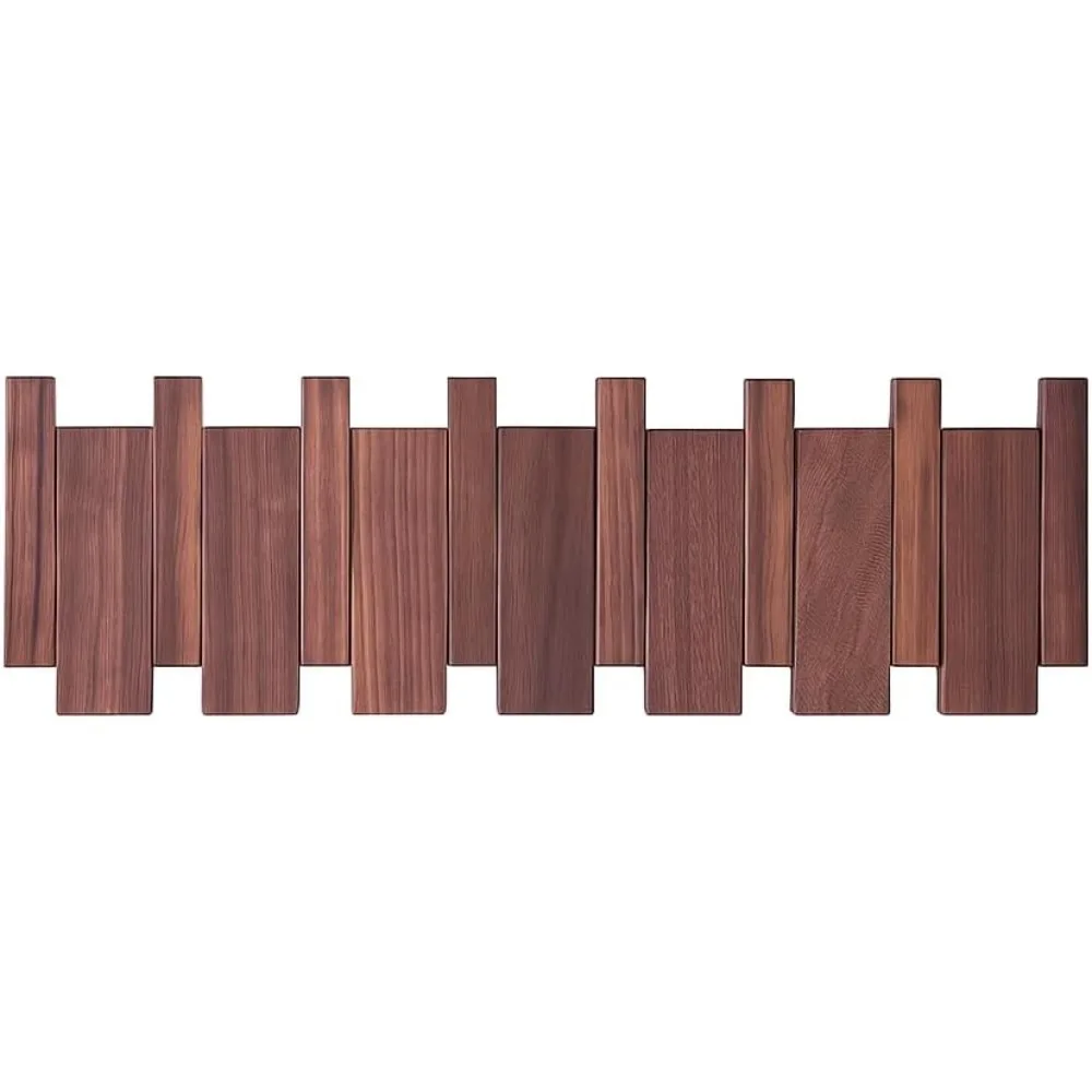 رف معطف مفتاح البيانو من خشب الجوز المثبت على الحائط مع 6 خطافات مغناطيسية، يدعم ما يصل إلى 15 كجم