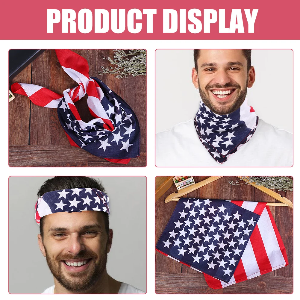 Foulard multifonctionnel pour hommes, carrés de poche, Bandanas patriotiques pour accessoires de jour indépendants