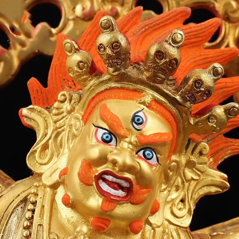 9Inch copper Six-Armed Mahakala Buddha Statue Tibetan Tantric Buddhism Gilded Buddhist statue for worship and decoration Househo