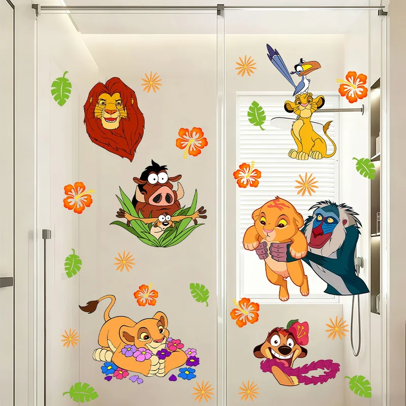 1 pegatina para ventana de Disney The Lion King Simba, adecuada para dormitorio, sala de estar, decoración de libros, decoración de pared de fondo de biblioteca