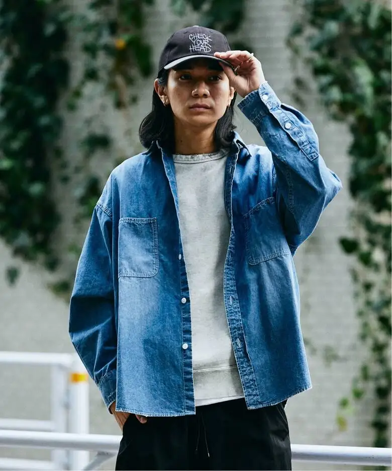 

Retro Waed Denim Casual irt Loose Fit Cotton Long Sve Youth Casual Wear Resistant to Fading And Sinkage for Men