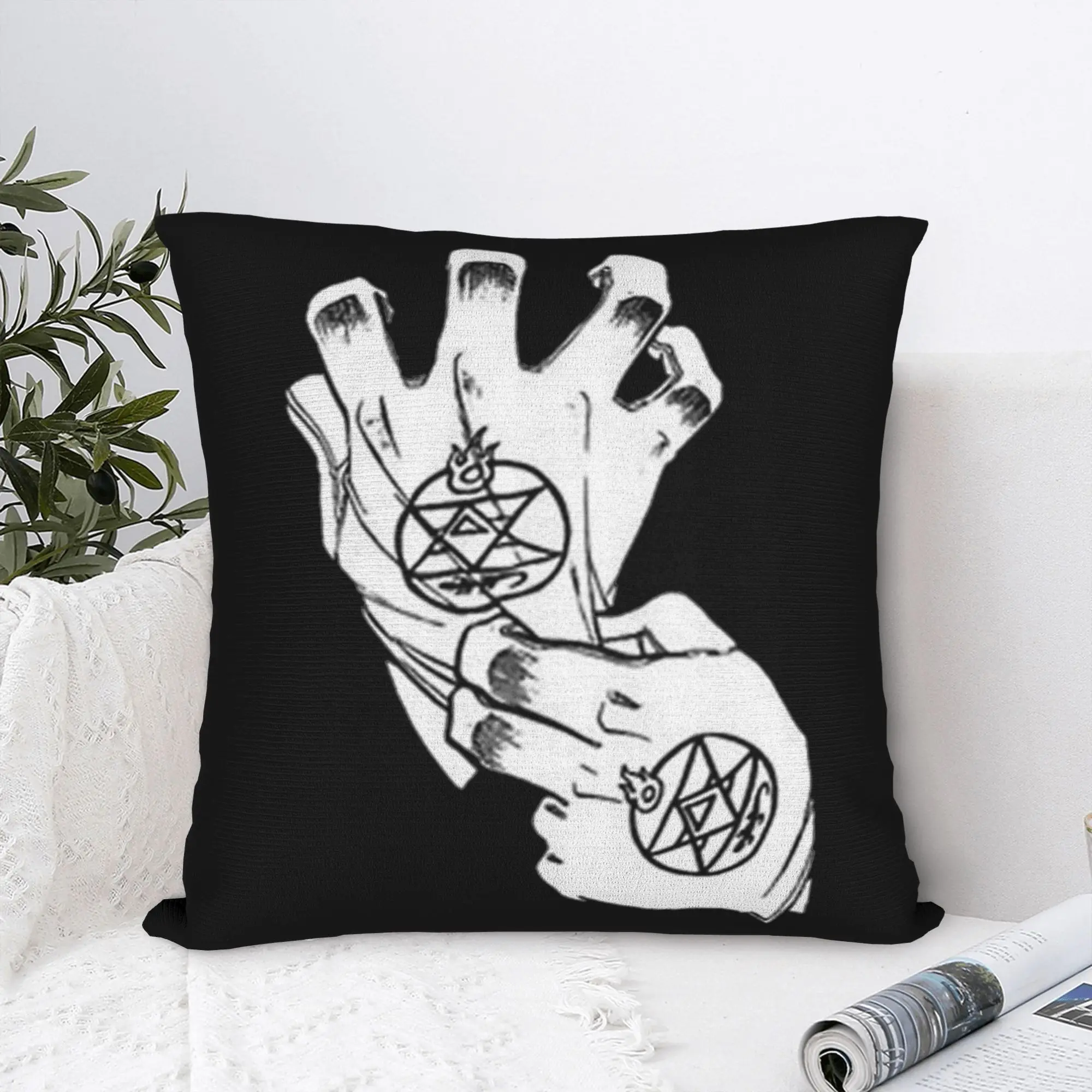 Fullmetal Alchemist Anime  Pillowcase Soft Cushion Cover Decor Roy Mustang Gloves Pillow Case Cover Living Room Zipper 40X40cm