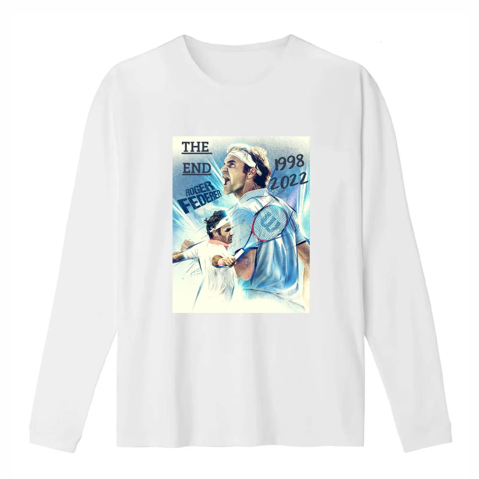 Roger Federer The End T-Shirt Summer Casual Cotton Tee Oversized Streetwear Tops Vintage Graphic Print Unisex Men Women