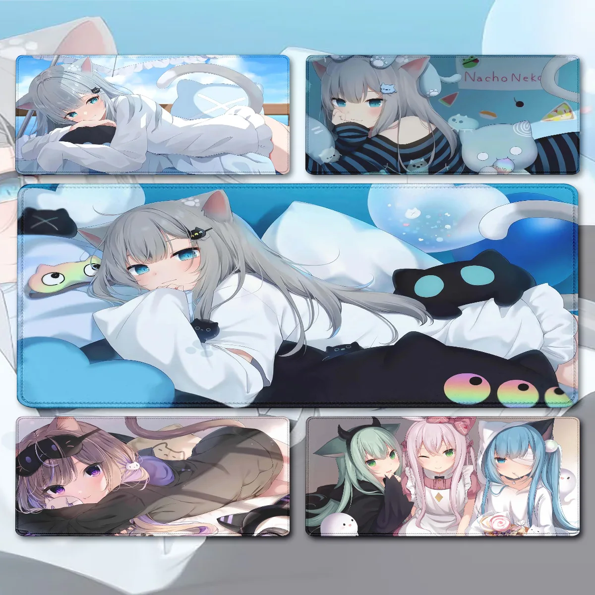 Anime girl N Nekoha Shizuku mousepad teclado Mat With Pad gaming accessories Prime Gaming XXL Keyboard mouse pad Stitch Pad Mat