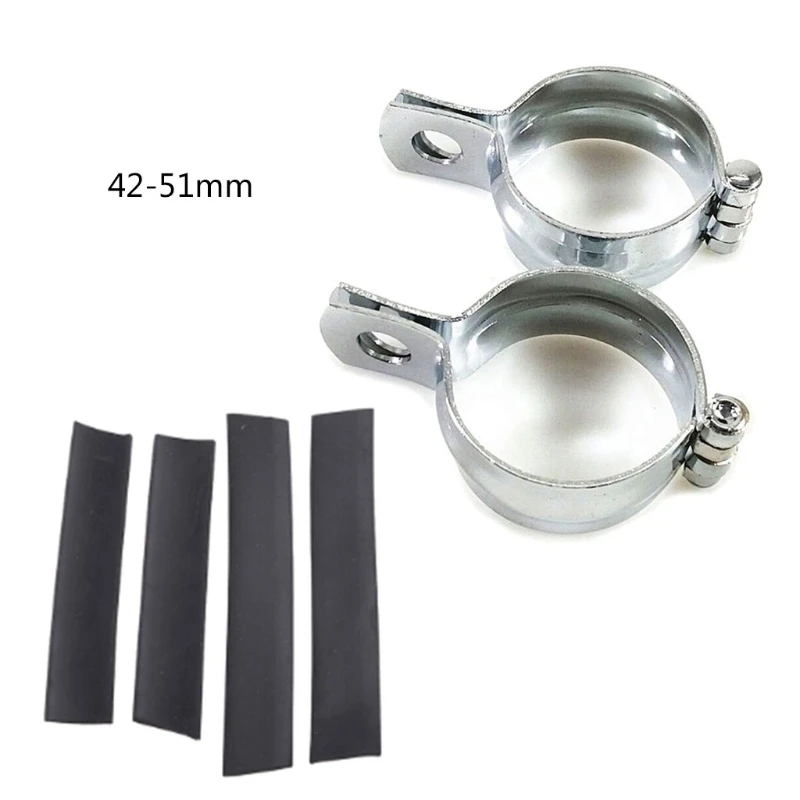 A70F 2pcs Spotlight Mount Brackets Stable Light Clamp Holders Replaceable Motorcycle Light Parts - Black / Silver