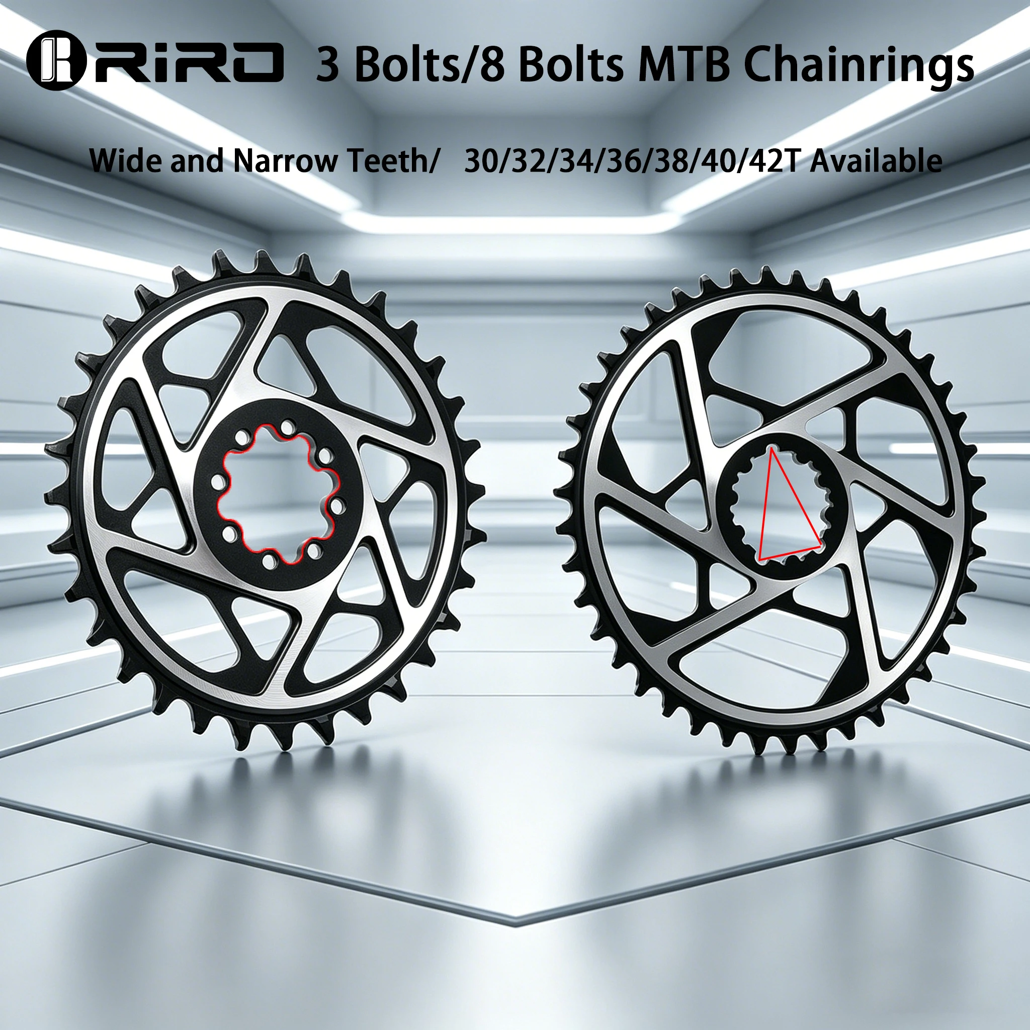 RIRO MTB Kettenblatt 30-42T 3/8 Bolzen Direktmontage Mountainbike Kurbelgarnitur 9-12 Gang Narrow Wide Zähne Fahrrad Ersatzteile