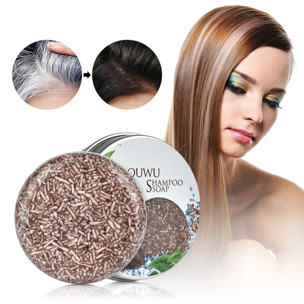 Shampoo Soap Polygonum Multiflorum Shampoo Soap Aluminum Box Suitable for Daily Hair Care and Damaged Hair Repair