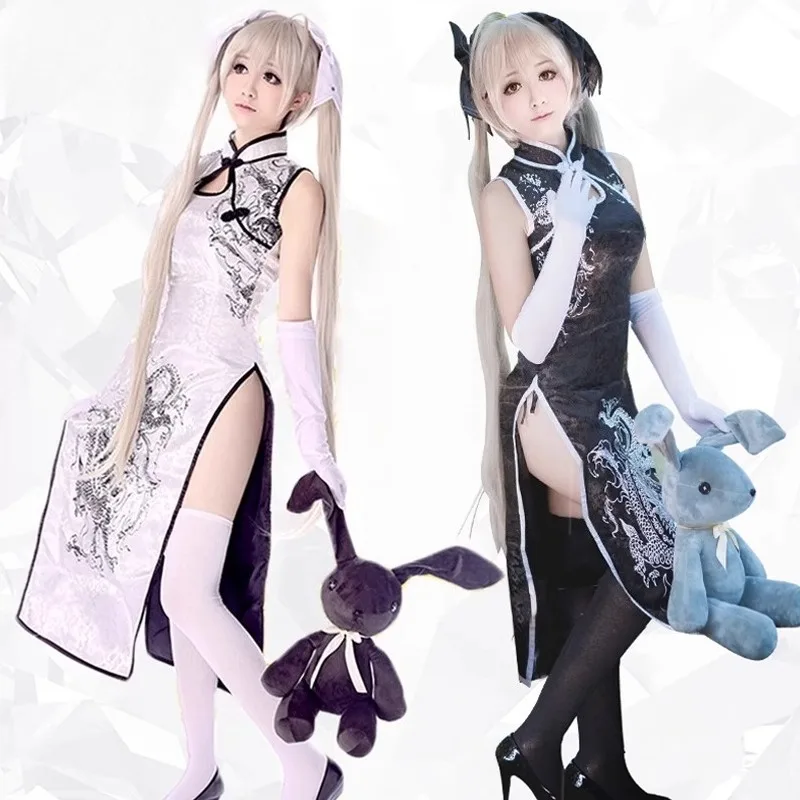 

Anime Kasugano Sora Cosplay Costume Sexy Cheongsam Elegant Qipao Dress Wig Suit Women Halloween Carnival Party Roleplay Outfit