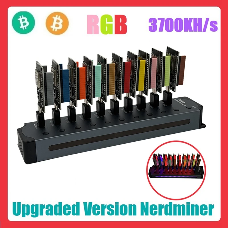 

T47C_NerdMiner Hub 3700KH/S Solo Lottery Miner 10X370KH/S Miner Combo Kit