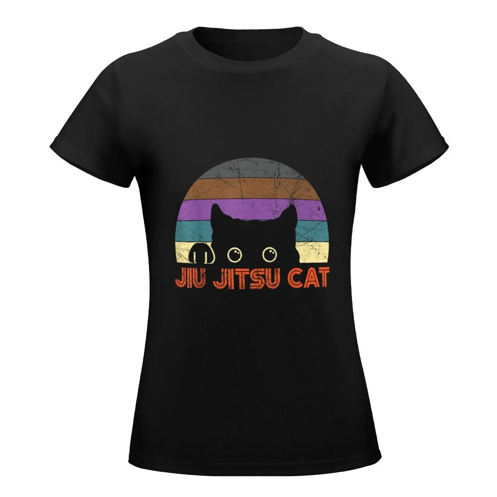 Brazilian Jiu jitsu-MMA jujitsu Cat T-Shirt plus size tops Female clothing kawaii clothes summer blouses woman 2024