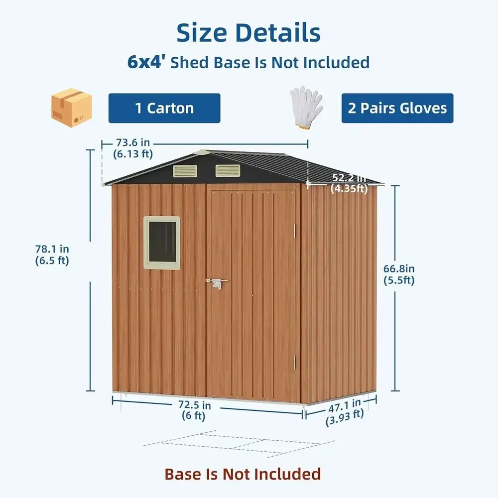 Compact Outdoor Storage Shed - Metal Garden Shed with Lockable Door & Window