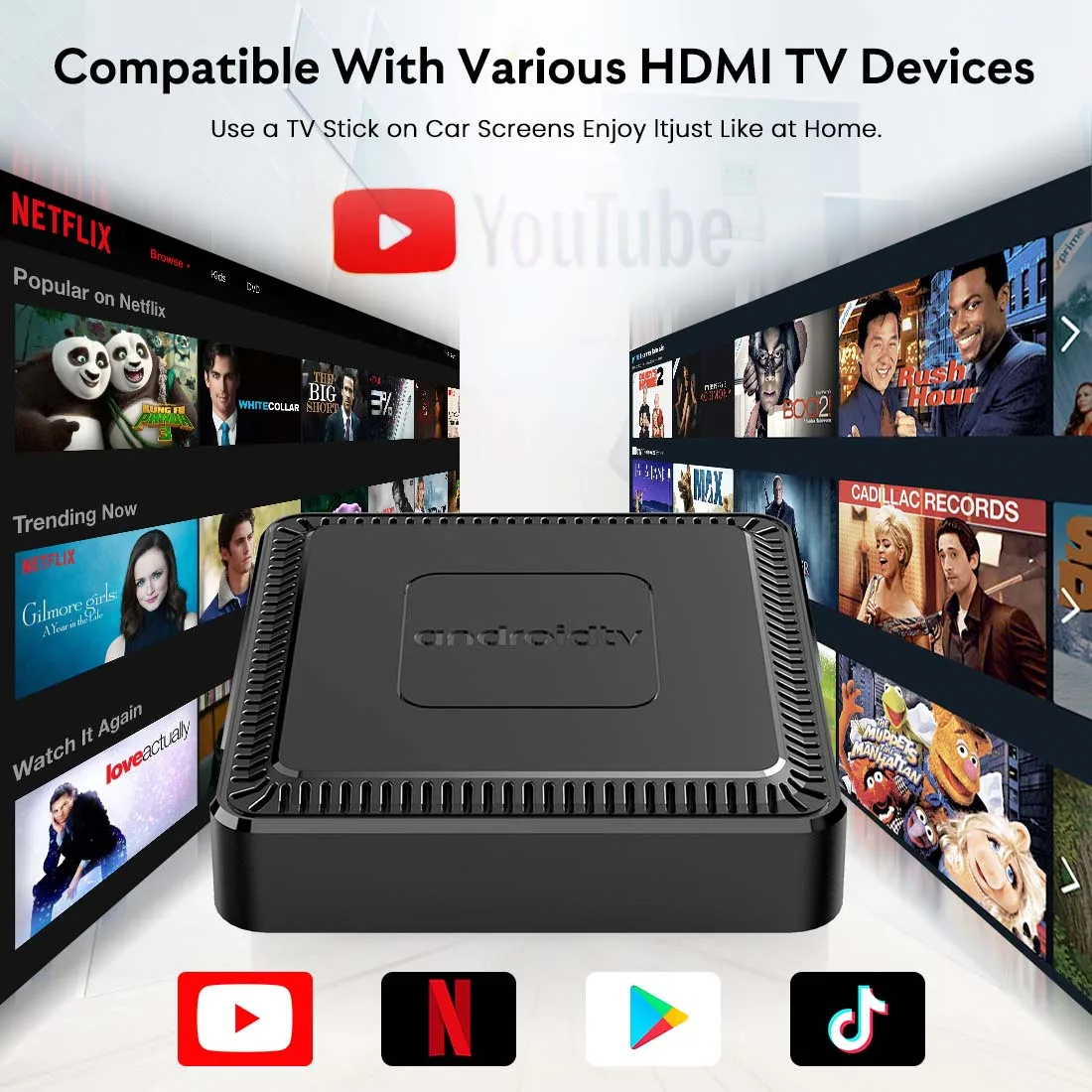 Q7 Android 10.0 TV Box Allwinner H313 YouTube BT5.2 4K HDR Android TV 2.4G/5G Dual WiFi 2GB 16GB Smart Set Top Box Media Player