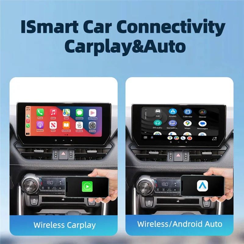 AT53 Auto Direct Plug-In Wired To Wireless Carplay Android Auto Box Car Two-In-One MINI Carplay Box Plug And Play