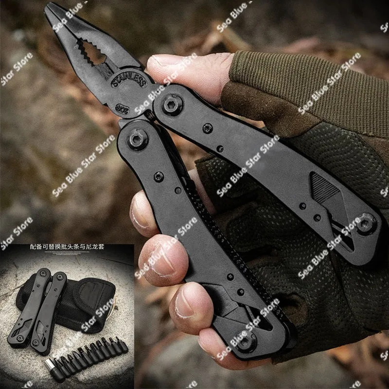 Outdoor multifunctional pliers, outdoor car , field emergency tools, pliers, mini folding pliers, telescopic combination tools