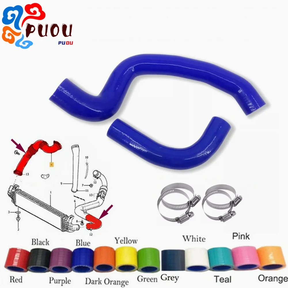 Fit Ford Focus MK2, C-Max, Focus C-Max 2.0 TDCI Turbo Intercooler Hose 2Pcs Silicone Tube Kit