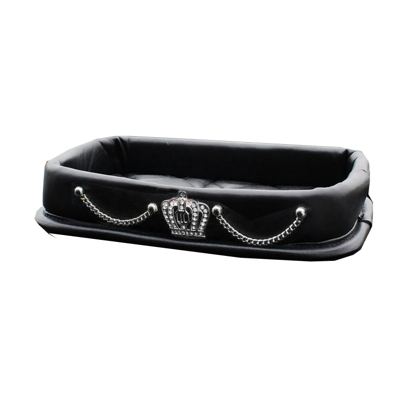 Pearl Flower Rhinestone PU Leather Car Phone Storage Box Instrument Panel Mobile Phone Keys Basin Armrest Crown Storage Box — zdjęcie 2