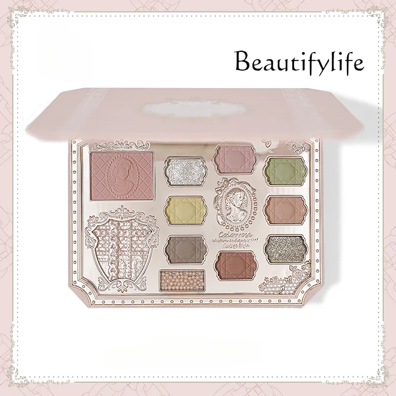 Simple Moss Green Eyeshadow Exquisite Atmospheric Blush Highlight Integrated Plate Matte