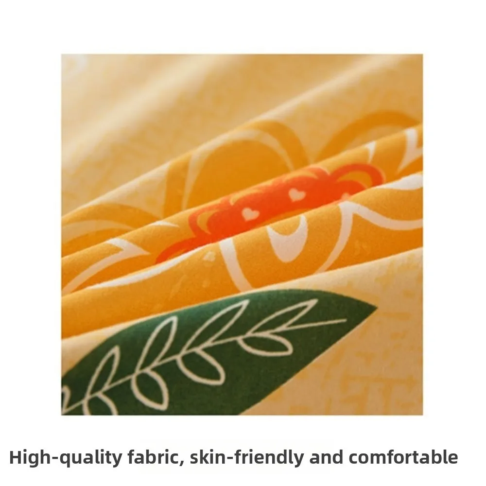 Dust-proof Double Lace Bed Skirt Three-piece Set Floral Printed Thickening 3in1 Bedsheet Set 120/150/180CM Bedsheet Pillowcase