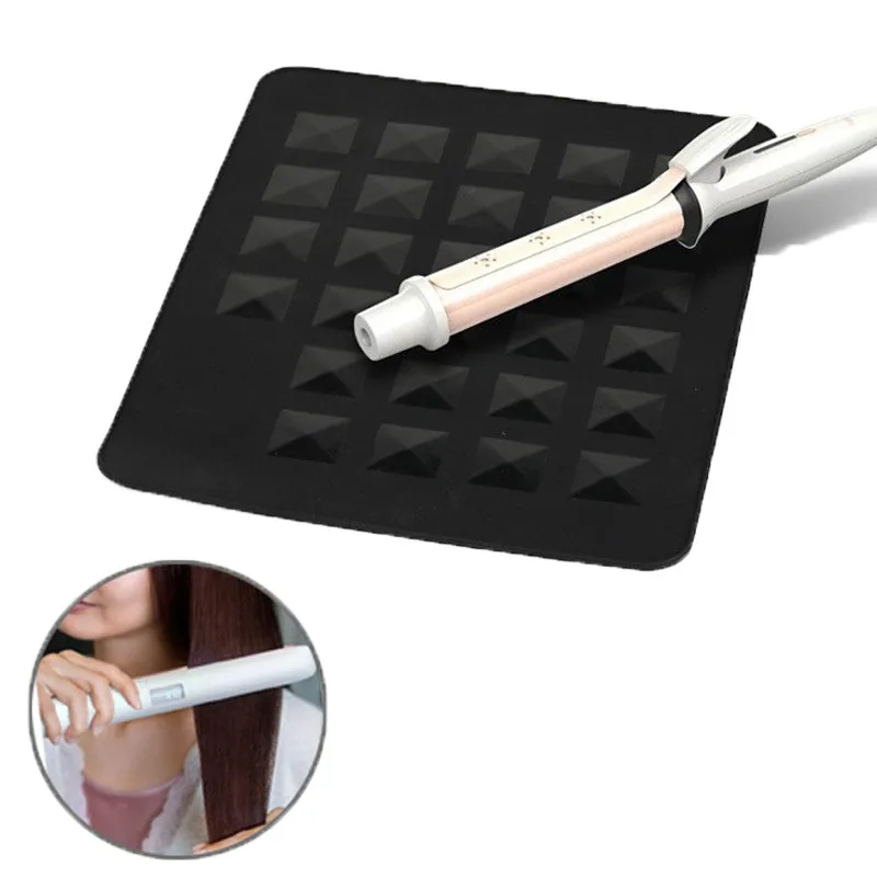 

Portable Silicone Heat Resistant Mat Hair Straightener Curler Insulation Pad Non-Slip Anti Heat Mat Hair Styling Tool For Travel