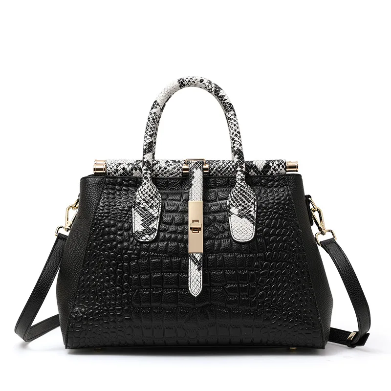 

Fashion 2025 New Genuine leather Shoulder Bag luxury Handbag High-Quality Crocodile Pattern large Capacity Crossbody Bag