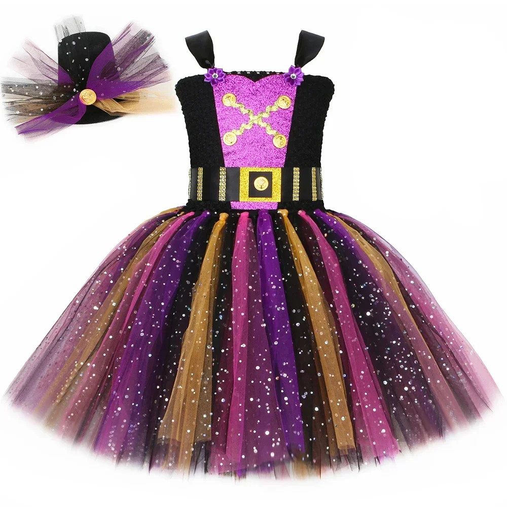 

Girls Pirate Princess Costume Glitter Girls Fancy Tulle Tutu Dress Up Clothes Ball Gown Kids Halloween Carnival Party Dresses