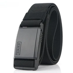 Men Nylon Belt Magnetic Buckle Adjustable Belts For Men Elastic Belts High Quality Wear-resistant