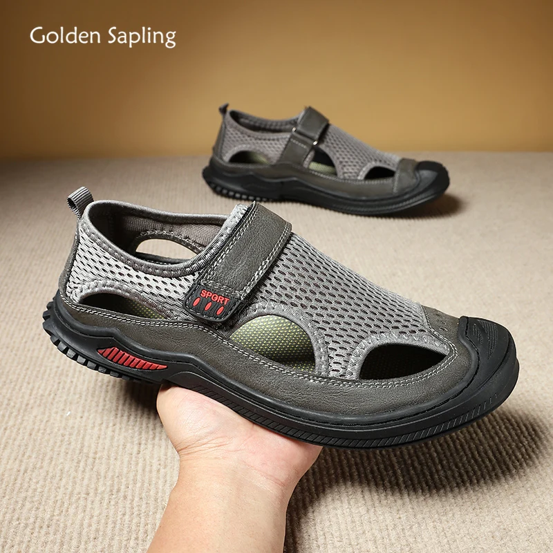 

Golden Sapling Summer Shoes Breathable Men's Sandals Fashion Moccassins Outdoor Flats Trekking Shoe Casual Mountain Sandals Men