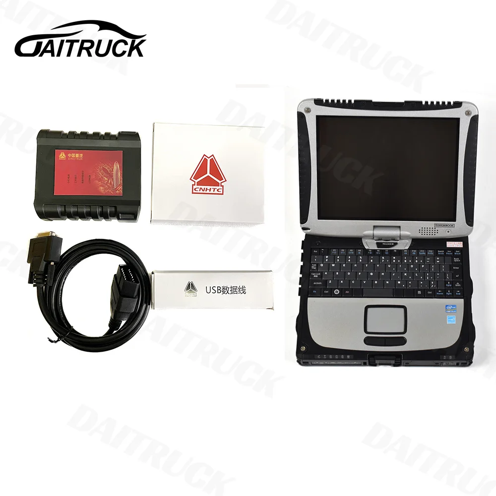 For Sinotruk Diagnostic Tool for HOWO Sinotruk Diesel Truck Tool for HOWO/A7F19/T7H/Sitrak/Hohan Sinotruk Scanner+CF19 Laptop