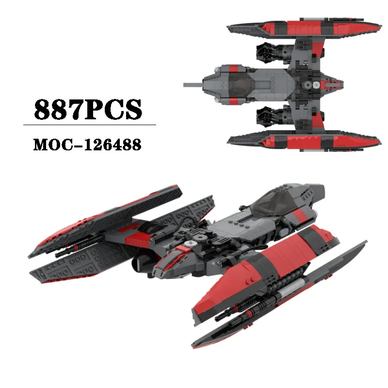 

New MOC-126488 Aircraft Fighter Splicing Block Model Decoration 887PCS Adult Boys Puzzle Education Birthday Christmas Toy Gift