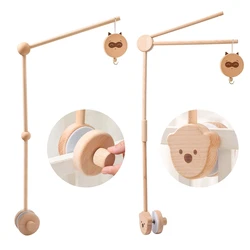 Baby Wooden Bed Bell Bracket Mobile Hanging Rattles Bracket Toys Hanger Baby Crib Mobile Bed Bell Wood Toys Holder Arm Bracket