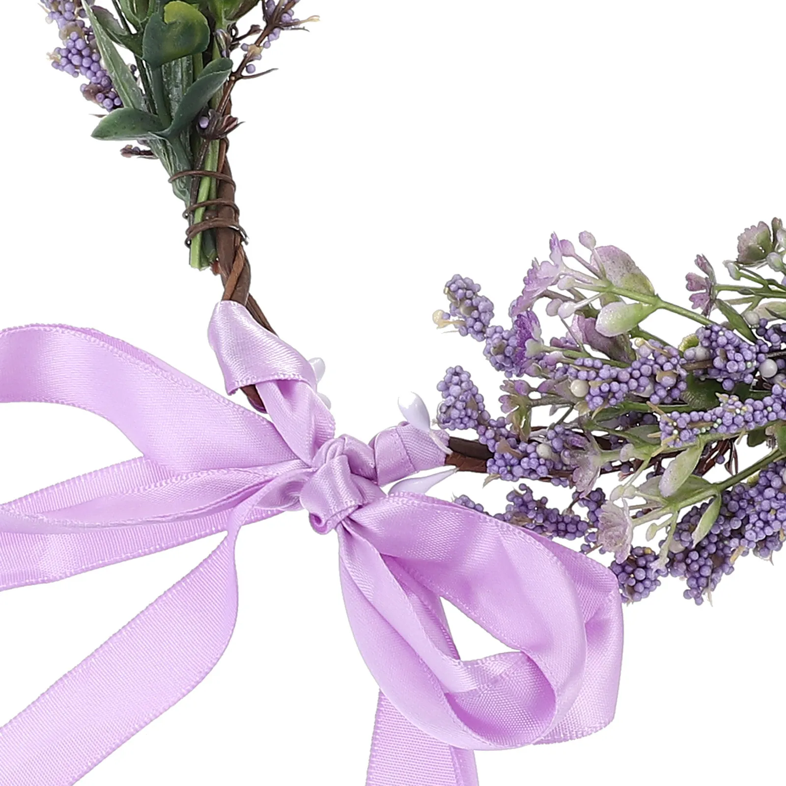 

1Pcs Imitation Lavender Floral Wreath Hairband Elegant Handmade Flower Crown for Wedding Party Bridal Headpiece Lightweight