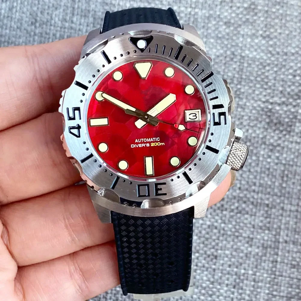 Monsters Automatic Watch for Men MOP Dial Steel Bracelet Japan NH35A 120 Clicks Bezel Sapphire Crystal Super Lume Dive 42mm view 6