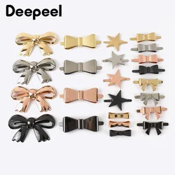 10Pcs Deepeel Metal Bow-knot Buckles Shoes Handbag Leather Crafts Clasps Clothes Decor Labels DIY Luggage Hardware Accessories