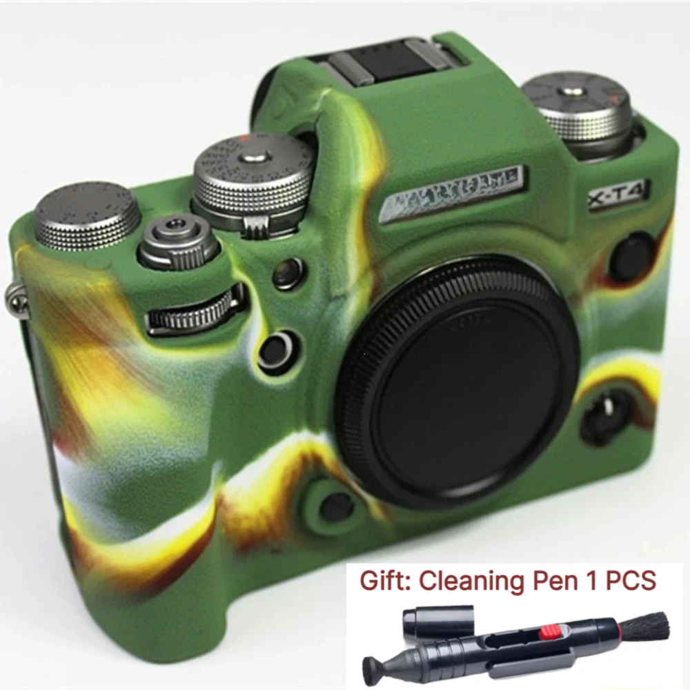 Soft Rubber case Micro single Camera Bag For Fujifilm X-T4 Silicone cover xt4 Protective cover, +1 PCS Free Cleaning Pen
