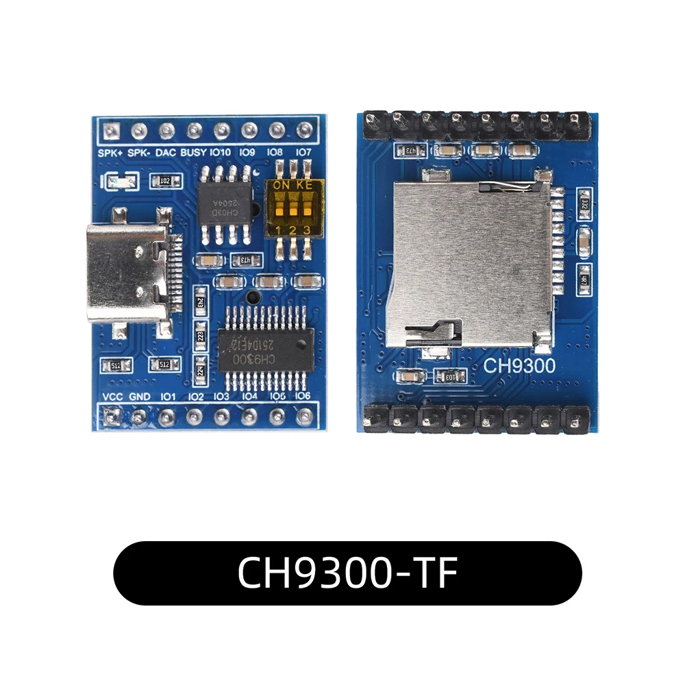 CH9300 Audio-Sprachmodul mit 10 Tasten für Einzelsteuerung der Wiedergabe, unterstützt MP3-Hardware-Dekodierung, Typ-C USB, 4 MB/16 MB/TF-Karte – Detail 10
