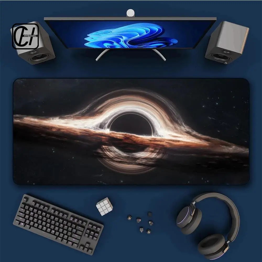 

Коврик для мыши Cosmic Black Hole, большой, для компьютера, офиса, мини-ПК, HYB XXC, для ноутбука, планшета, игровой клавиатуры, аксессуары для рабочего стола