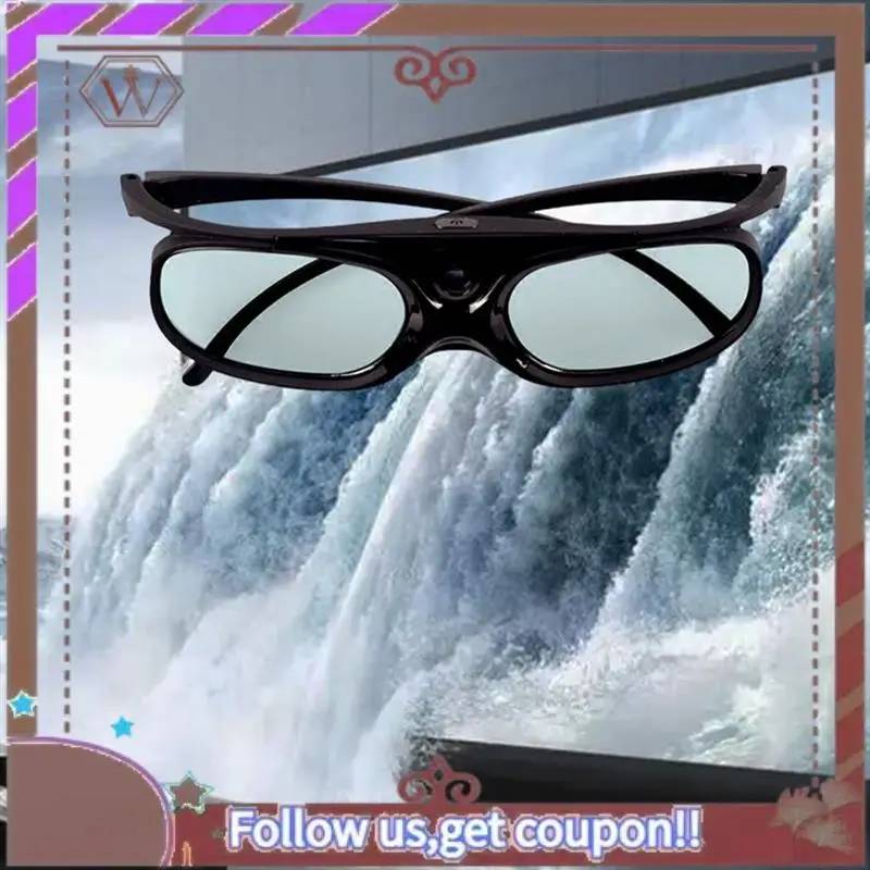 ABBG-Active Shutter 3D Glasses DLP-Link USB Charging For Benq W1070 W700 For Dell Projector 3D Glasses Projector DLP