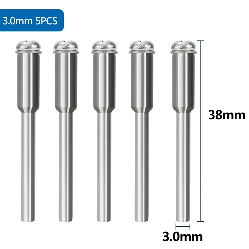 CMCP 5pcs 3.0mm Diamond Cutting Disc Extension Rod Polishing Wheel Mandrels Set Connective Rod For Dremel Rotary Tools