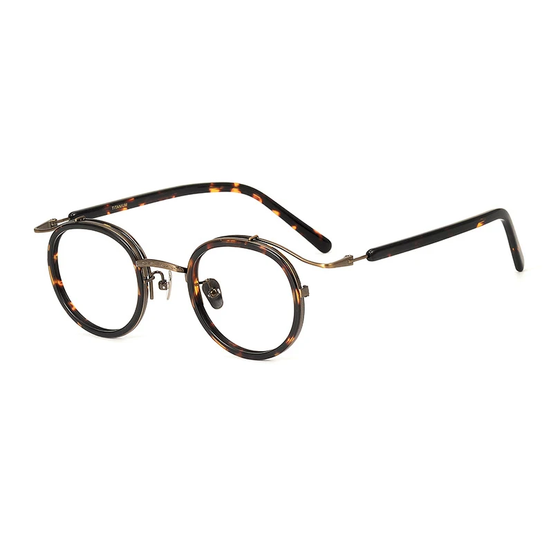 Handgemaakte Vintage Acetaat Bril Frame Mannen Ronde Hoge Kwaliteit Brillen Frame Vrouwen Retro Luxe Merk Designer Brillen