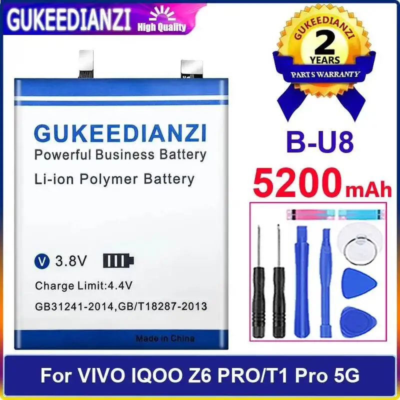 

B-U8 Mobile Phone Battery For Vivo Iqoo Z6 Pro T1 5G High Performance 5200Mah Premium Replacement