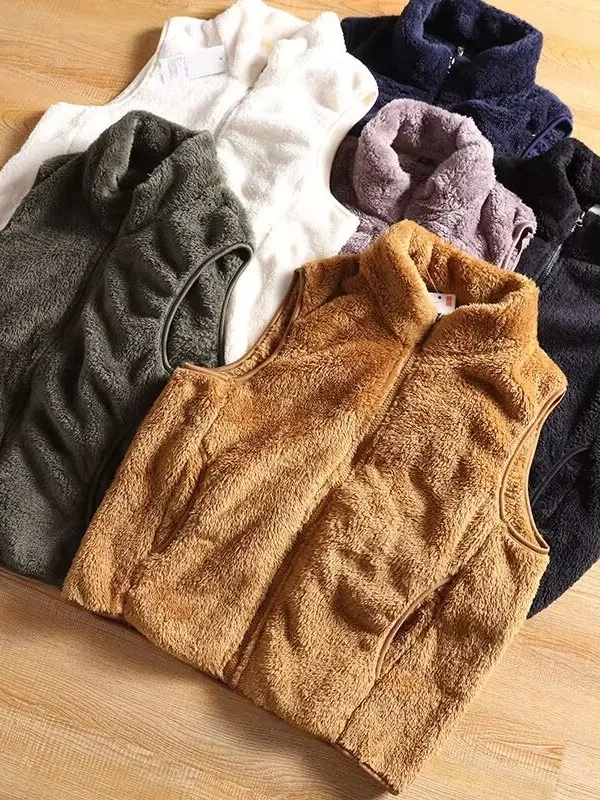 

Мужской утепленный флисовый жилет с воротником-стойкой, модный, приталенный, на молнии