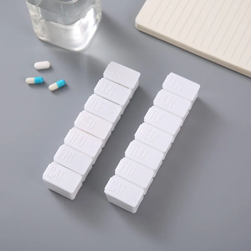 Pill Box Strip Type 7 Days A Week Medicine Box 7 Compartments Sub-packing Medicine Box Convenient Storage Box