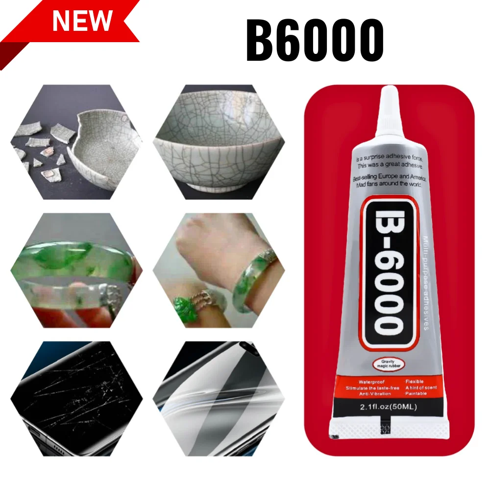 Bulaien B6000 15/25/50/110ML Clear Contact Phone Repair Adhesive B-6000 Multipurpose DIY Glue With Precision Applicator Tip