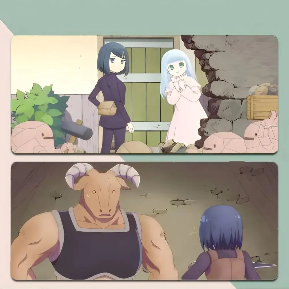 Cute Fantasy Anime D-Dungeon People Mouse Pad Thick Stitched Edge Gaming Mousepad Large Non-Slip Desk Mat