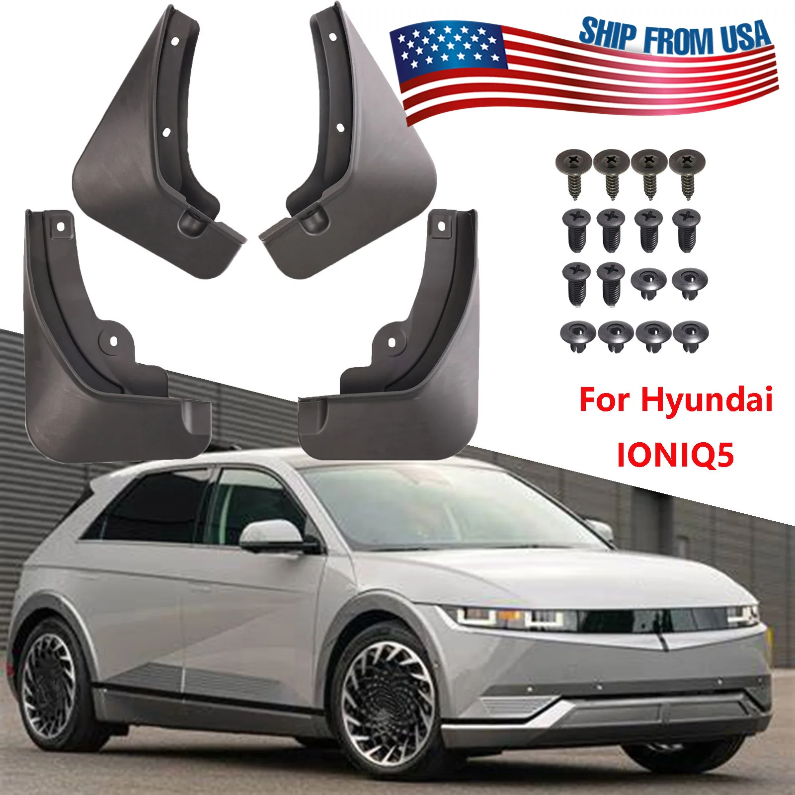 

4X Front Rear Splash Guard Mudguard Mud Flap Guards Fender Mud For Hyundai IONIQ5 2021-2025