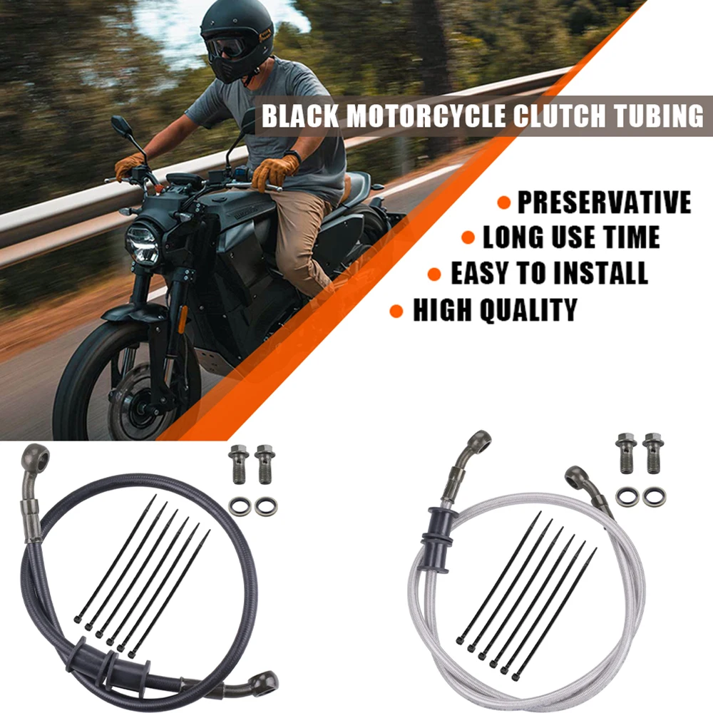 

Motorcycle Braided Steel Brake Clutch Oil Hoses Line Pipe 28 Degree Hydraulic Banjo Pipe 100mm-3000mm for Universal Racing