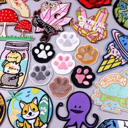 Cat Paw Patch Iron On Embroidery Patches For Clothing Thermoadhesive Patches DIY Cartoon Patches On Clothes Animal Patch Sticker