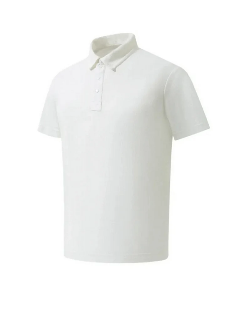 

Новая летняя мужская рубашка с отложным воротником, повседневная, для деловых встреч, дышащая, однотонная, вязаная, модная