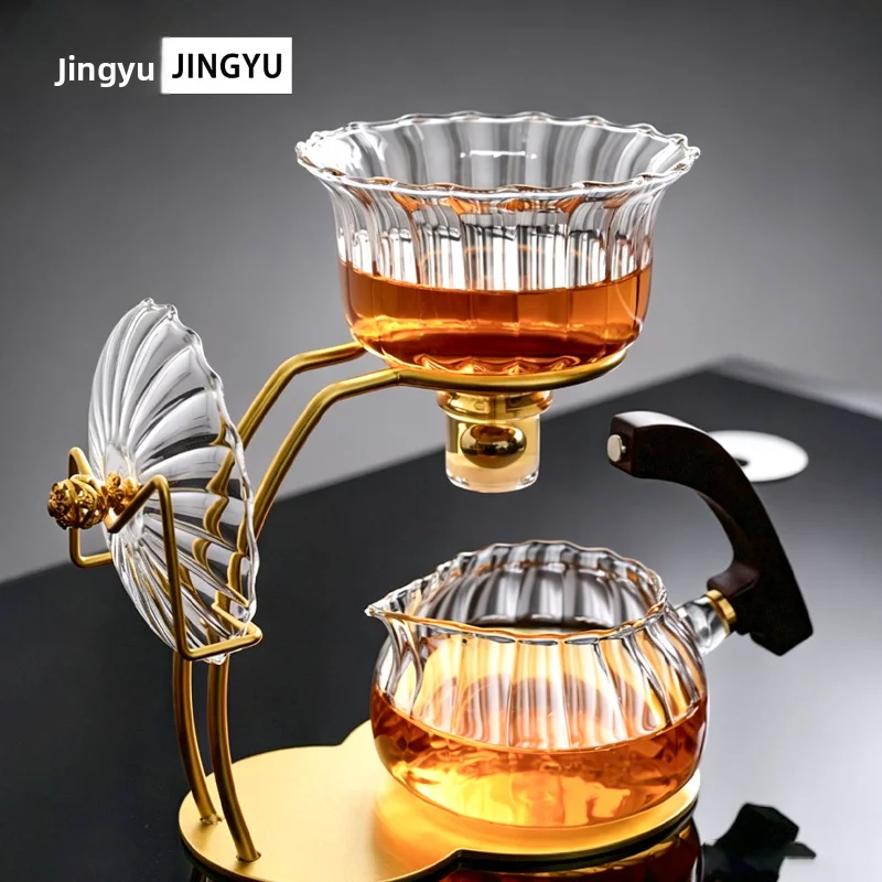 Glass Tea Set Magnetic Self Brewing Heat Resistant Teapot Home Gift